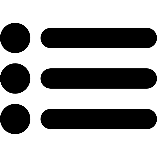 List symbol of three items with dots list three lines symbols icon