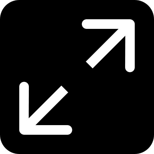 Two opposite diagonal arrows in black square interface arrows two icon