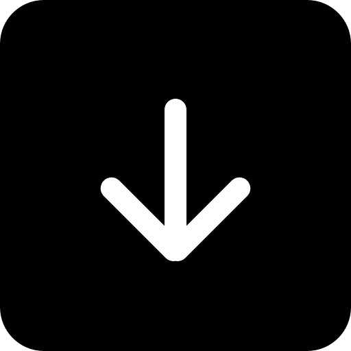Down arrow symbol in black square button arrows low square icon