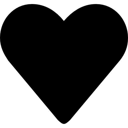 Like solid heart black symbol for interface shape silhouette interface icon