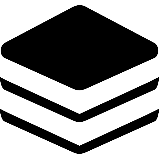 Squares stack stacked symbol cube icon