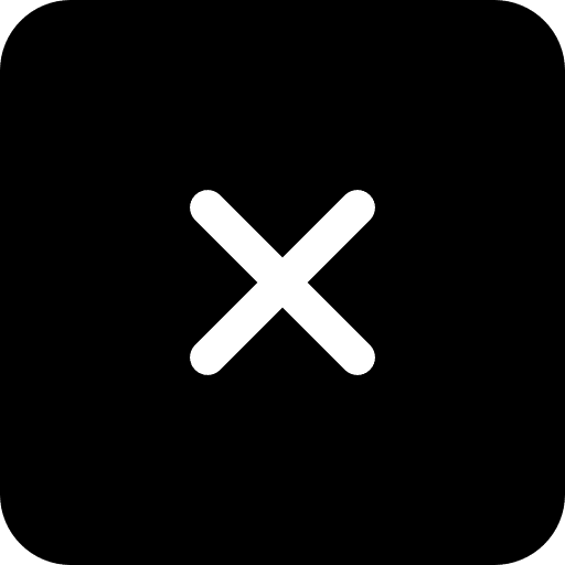 Cross square black button black square cross mark icon
