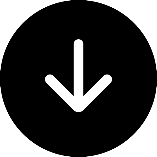 Down arrow black circular button arrow low downloading icon