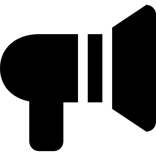 Megaphone black amplification audio tool symbol mega tool amplification icon