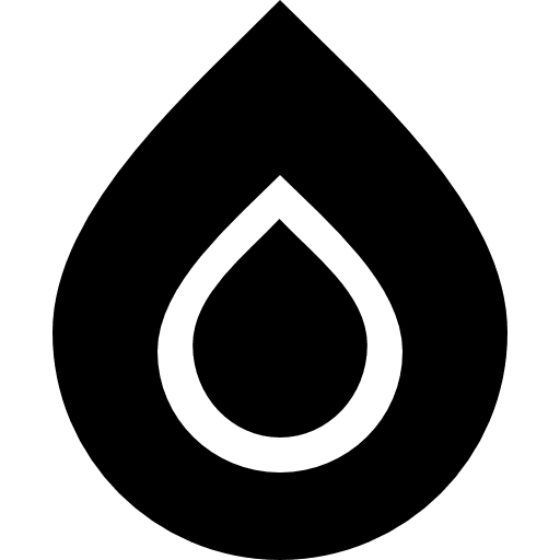 Two black drops of different sizes ink shapes droplets icon