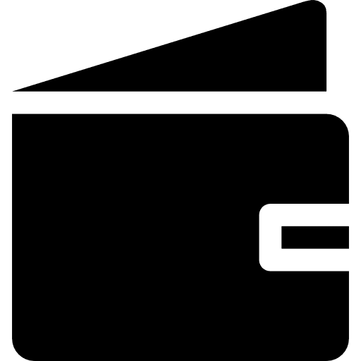 Wallet black symbol tool black big mug solid icon