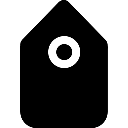 Black tag interface symbol in vertical position interface commerce big mug solid icon