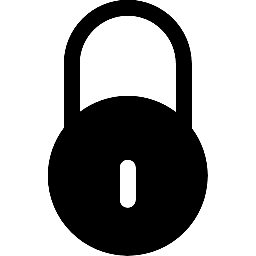 Locked circular black padlock interface security symbol tools tool lock icon