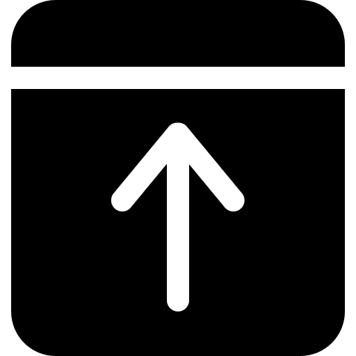 Up arrow black square button up arrow big mug solid symbols icon