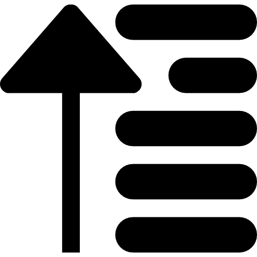 Sort ascending interface symbol up arrow text sort ascending icon