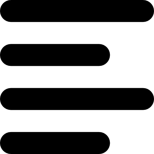Left alignment interface symbol button symbol lines icon
