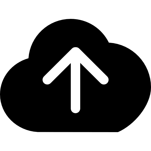 Upload to internet cloud cloud upload big mug solid icon