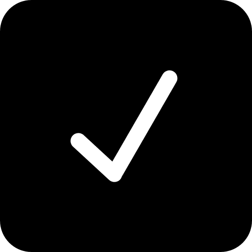 Verify black square interface button symbol button square verify icon