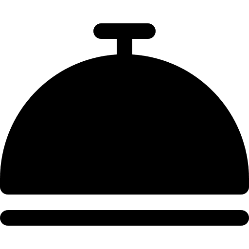 Ring bell of hotel reception cover covered big mug solid icon