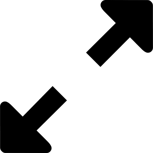 Expand two diagonal arrows symbol diagonal two arrow large icon