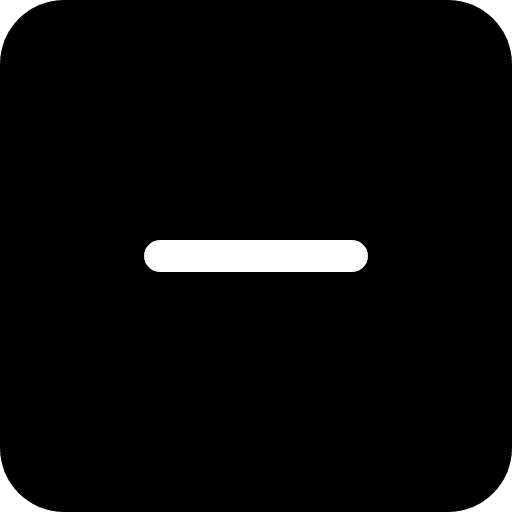 Minus solid black square button rounded black minus icon