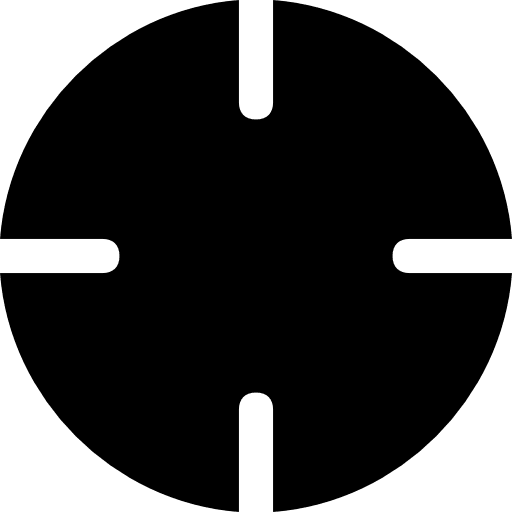 Target black circular symbol interface big mug solid circular icon