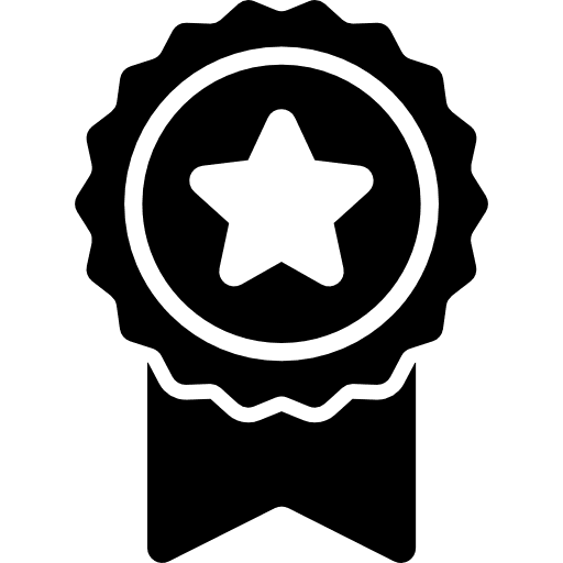 Badge with a star award rosette emblem icon