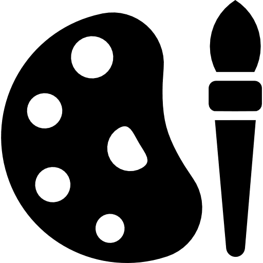 Palette and brush brush palette painting icon