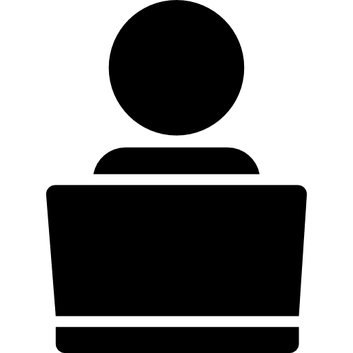 Working with computer user laptop computer icon