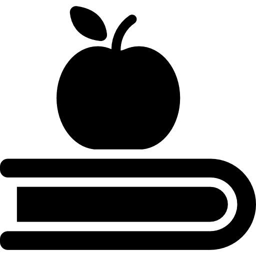 Book and apple apple book studying icon