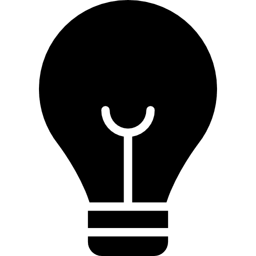 Light bulb light idea filament icon