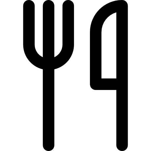 Fork and knife meal food forks icon