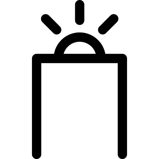 Metal detector light metallic alarm icon