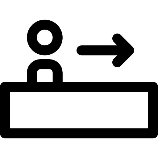 Walking scalator right arrow man passenger icon