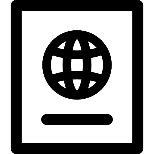 Passport customs trip identity icon