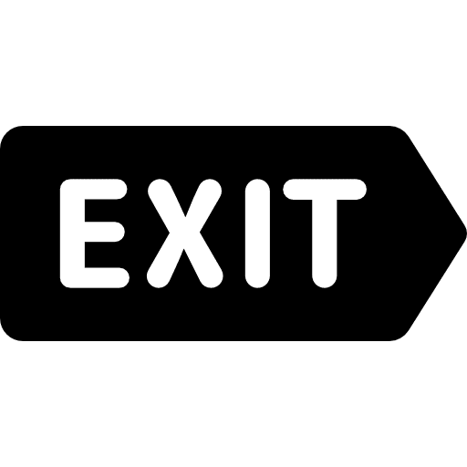 Exit sign way out orientation icon