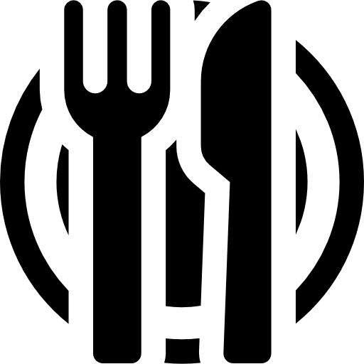 Restaurant knife plate dinner icon