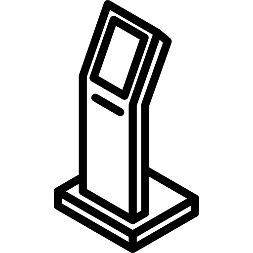 Interactiv kiosk communication entertainment multimedia icon