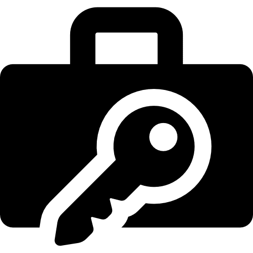 Luggage baggage key briefcase icon