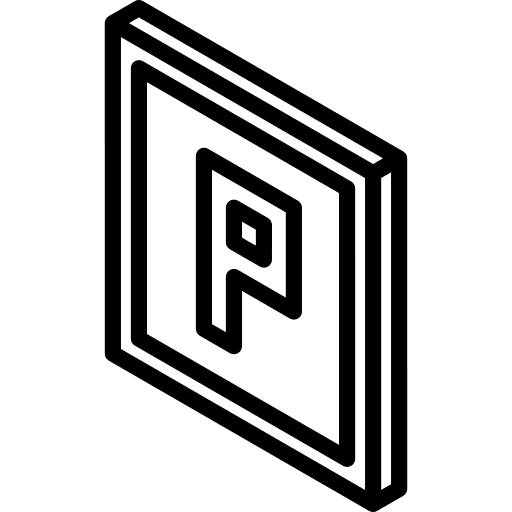 Parking vehicle sign maps and flags icon