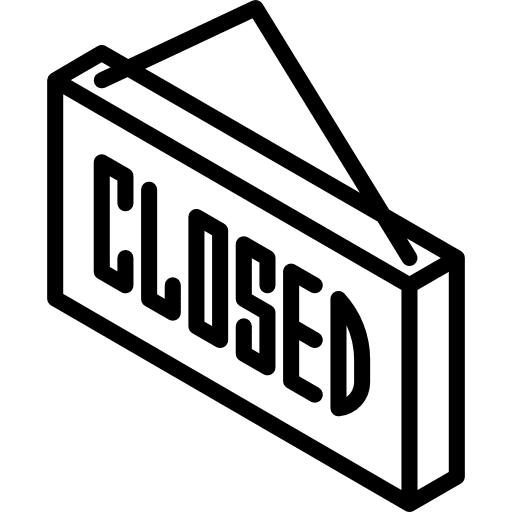 Closed close shop maps and flags icon