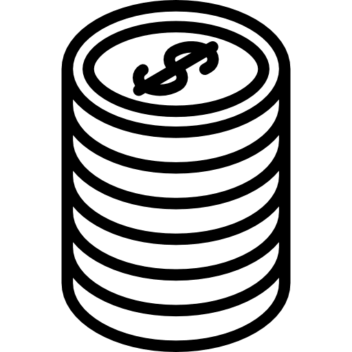 Coins rich dollar cash icon