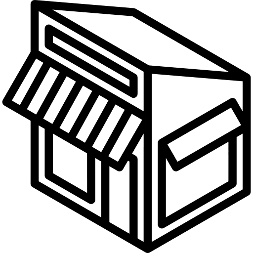 Shop building commerce supermarket icon