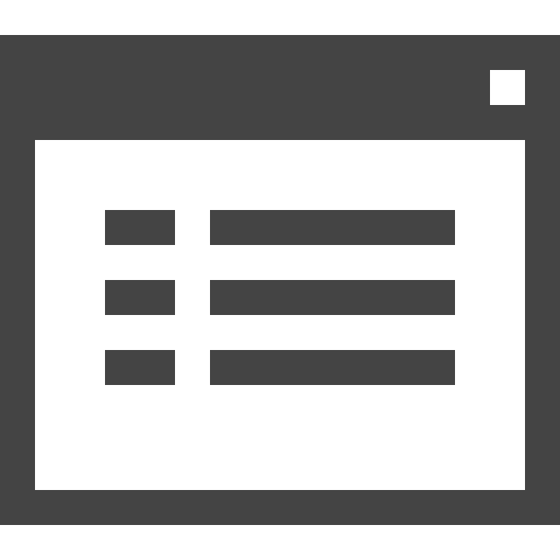 Modal list list browser interface icon