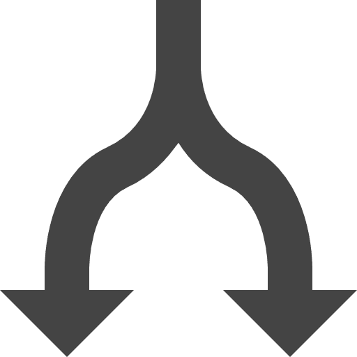Road split flexibility way arrows icon