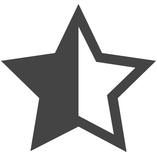 Star half filled vote shape symbol icon