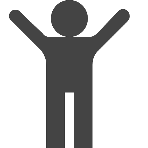 Hands up stickman exercise people icon