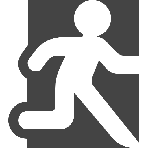 Exit symbol people running sport icon
