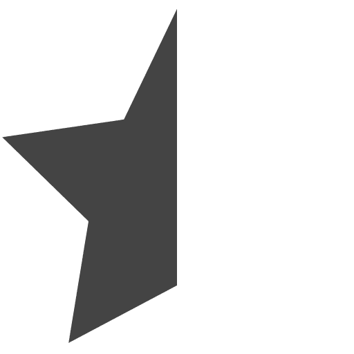 Left half star rate shape shapes icon