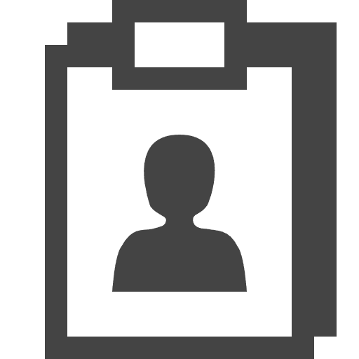 Clipboard with user stick man school office material icon