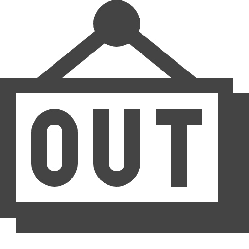 Out sign panel advertising door icon