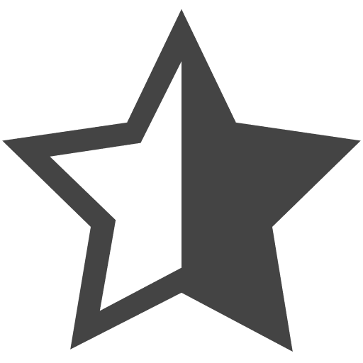 Star half filled symbol shape vote icon