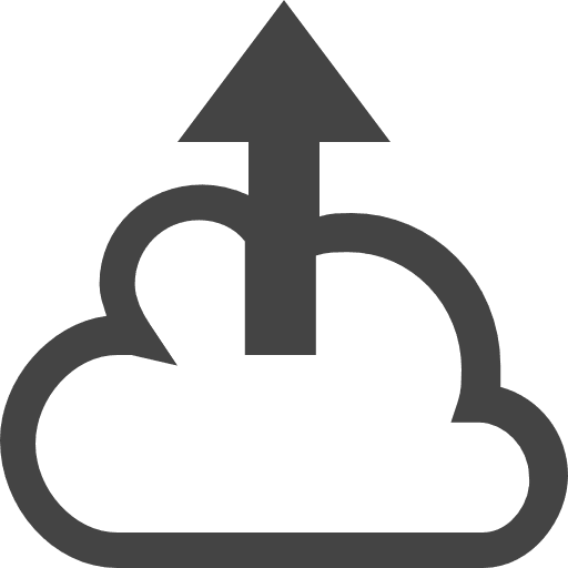 Cloud uploading cloud storage up arrow cloud computing icon