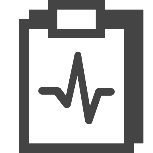 Clipboard with pulse school material writer tool icon