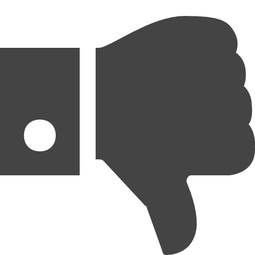 Thumb down finger gesture failure icon